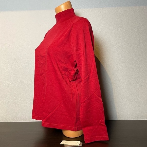 Crimson Charter Club Pima Cotton Mock Turtleneck - Picture 3 of 5